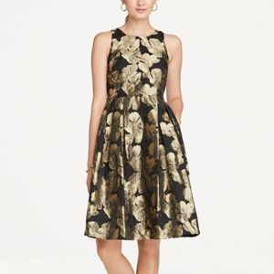 Ann Taylor Factory Fit & Flare Metallic Dress NWOT